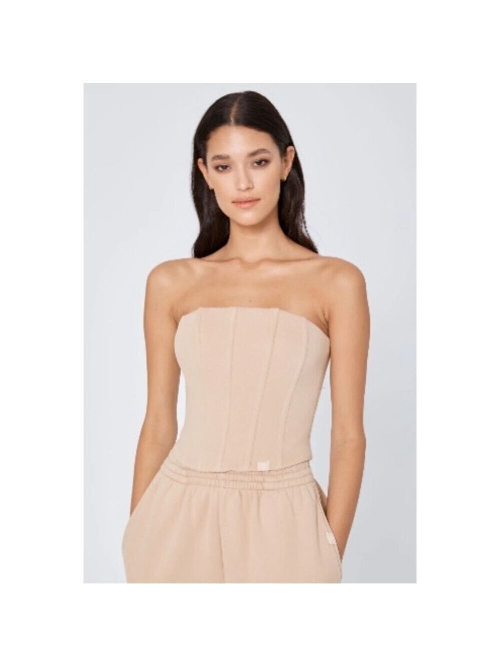 Women's Atoir Grey Strapless Corset Crop Top S